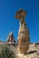 Single Mushroom Rock in Cappadocia, Turkey