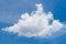 Single nature white cloud on blue sky background in daytime