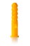 Single new, unused, yellow plastic wall plug dowel over white