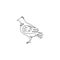 Single one line drawing of adorable grouse bird for foundation logo identity. Shooting bird syndicate mascot concept for tradition