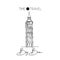 Single one line drawing Big Ben clock tower. Wall decor home art poster print of iconic place in London. Tourism and travel