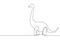 Single one line drawing Brontosaurus or diplodocus dinosaur. The highest dino dinosaur. Extinct ancient animals. Animal history
