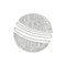 Single one line drawing cricket ball leather hard circle stitch close-up. Sports equipment. Summer team sports. Swirl curl style