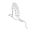 single one line drawing eagle bird flying continuous vector illustration minimalism design