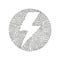 Single one line drawing lightning bolt, electric power. Energy, thunder electricity symbol. Flash vector. Power fast speed. Swirl