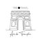 Single one line drawing of welcome to Arc de Triomphe landmark. Historical iconic place in Paris. Tourism and travel greeting