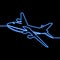 Single one line passenger airplane neon concept