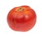 single organic red tomato isolated on white