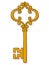 Single ornate gold vintage key