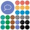 Single oval thought cloud outline round flat multi colored icons