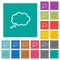 Single oval thought cloud outline square flat multi colored icons