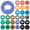 Single oval thought cloud solid round flat multi colored icons