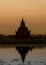 Single Padoga in Bagan at sunset, Myanmar