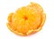 Single peeled tangerine, orange fruit, citrus on