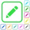 Single pencil with rubber vivid colored flat icons icons