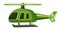 Single picture of green helicopter on white background