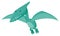 Single picture of green pteranodon flying