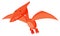 Single picture of orange pteranodon flying