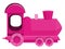 Single picture of pink train on white background