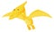 Single picture of pteranodon in yellow color