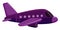 Single picture of purple airplane