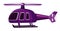 Single picture of purple helicopter on white background