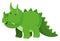 Single picture of triceratops in green color