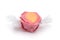 Single Piece of Red and Orange Salt Water Taffy