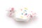 Single Piece of White and Sprinkles Salt Water Taffy
