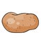 Single potato in brown color, cartoon illustration, isolated object on white background, vector