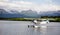 Single Prop Airplane Pontoon PLane Water Landing Alaska Last