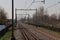 Single railroad track is splitted at station Hardinxveld Giessendam to pass trains from both directions