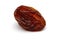 Single raisin on white background