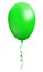 Single realistic green 3d ballon isolated on white background