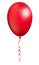 Single realistic red 3d ballon isolated on white background