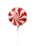 Single red big round candy lollypop balloon object for birthday isolated
