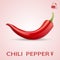 Single Red Chili Pepper On A Background.