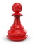 Single red classic chess pawn