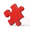Single red puzzle piece isolated