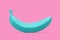 Single Ripe Blue Banana in Duotone Style. 3d Rendering