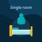 Single room flat concept vector icon