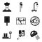 Single room icons set, simple style