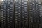 Single row of popular car winter snow tyres with metal spikes for better grip