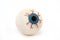 Single rubber toy eyeball isolated over white