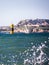 Single Sailing Boat in the Ocean on a sunny day at Vallons des Auffes in Marseille, France