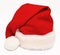 Single Santa Claus red hat isolated on white