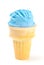 Single Scoop of Blue Ice Cream Cone