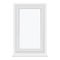 Single section window with plastic frame and handle realistic vector closed clean transparent glass