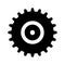 Single silhouette cogwheels mechanism automation clockwork icon