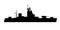 Single of silhouettes of warships for design and